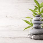 45874968 – spa stones on the grey background.