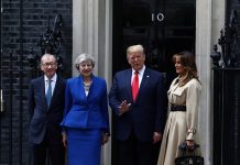 Trump promises Britain a substantial post-Brexit trade deal as protesters gather