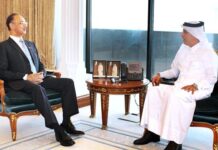 Omar Ayub meets Qatari ministers in Doha