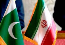 Hafeez Shaikh calls for stronger trade ties with Iran Iran Pakistan flags