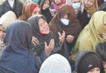 Families of Mach carnage victims continue sit-in for third day